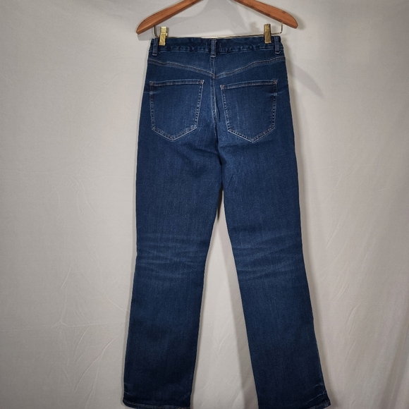 Express High Rise Blue Jeans with Distressed Details ULTRA HYPER STRETCH. 6/8/10 - Picture 5 of 8